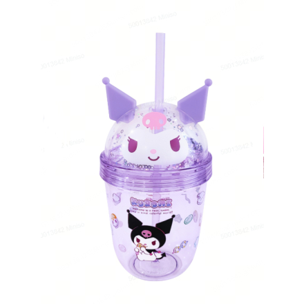 Joogipudel plastist kõrre ja kaunistusega 435 ml Kuromi
