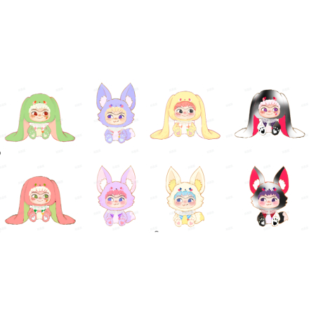 Üllatuskarp plüüsripatsiga Fox & Bunny WAKUKU